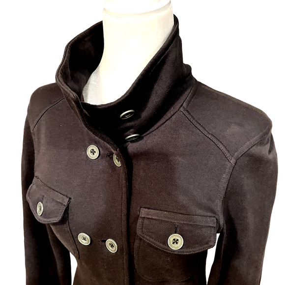 prAna Tori Double Breasted High Collar Charcoal Military Style Jacket - Picture 10 of 13